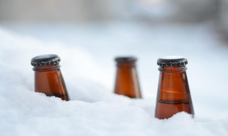 Bier in de sneeuw Bier in de sneeuw
